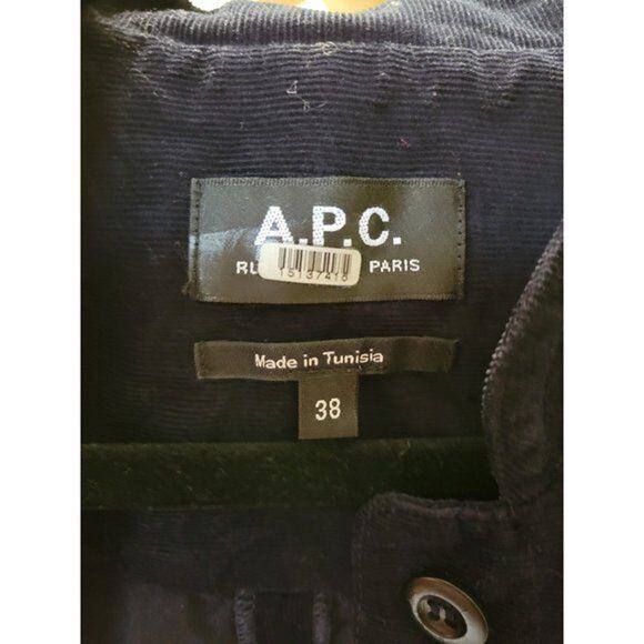 RTR Sz 38 US 6 A.P.C dark navy blue corduroy Justine jumpsuit 1 PC long sleeve - Picture 6 of 9